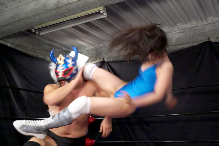 【HD】BATTLE プロレスアイドル列伝VS男子レスラー7 雨宮留菜　サンプル画像12