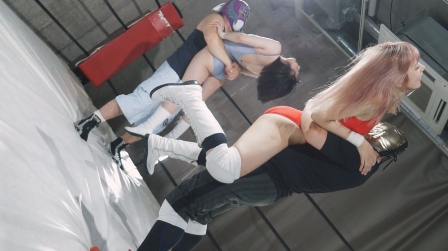 BWP NEXT05開催記念スペシャルMIX男女混合タッグマッチ YUE&鈴屋いちご組vs男子レスラー組 BWP プロレスリング 鈴屋いちご YUE